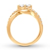 Thumbnail Image 3 of Previously Owned Ever Us Two-Stone Diamond Anniversary Ring 1 ct tw Round-cut 14K Yellow Gold - Size 10