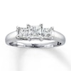 Thumbnail Image 0 of Previously Owned 3-Stone Diamond Engagement Ring 1 ct tw Princess-cut 14K White Gold - Size 8.75