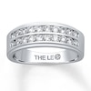 Thumbnail Image 1 of Previously Owned THE LEO Men's Wedding Band 1 ct tw Round-cut Diamonds 14K White Gold - Size 7.5