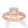 Thumbnail Image 0 of Previously Owned THE LEO Diamond Engagement Ring 5/8 ct tw Princess & Round-cut 14K Rose Gold - Size 4.75