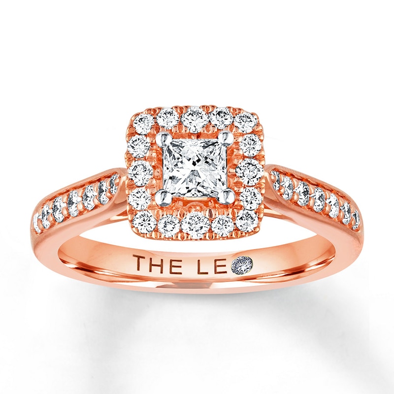 Previously Owned THE LEO Diamond Engagement Ring 5/8 ct tw Princess & Round-cut 14K Rose Gold - Size 4.75