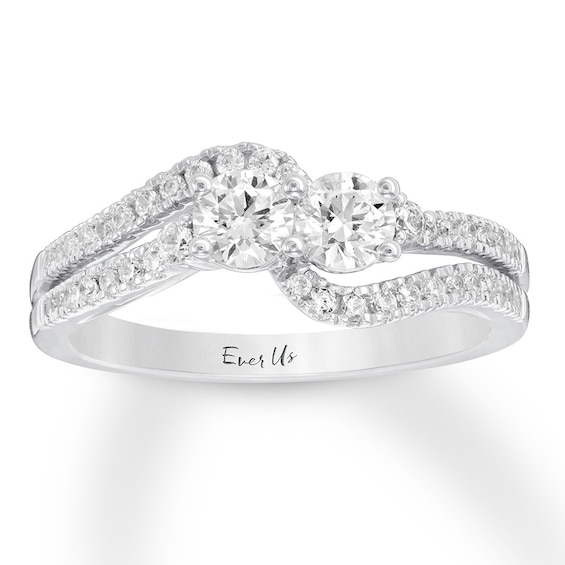 Previously Owned Ever Us Diamond Engagement Ring 3/4 ct tw Round-cut 14K White Gold - Size 4.5