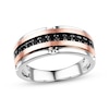 Thumbnail Image 0 of Previously Owned Men's Black Diamond Wedding Band 1/2 ct tw Round-cut 10K Two-Tone Gold
