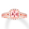 Thumbnail Image 0 of Previously Owned Morganite Engagement Ring 3/8 ct tw Round-cut Diamonds 14K Rose Gold