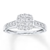 Thumbnail Image 0 of Previously Owned Diamond Ring 1/2 ct tw Princess & Round 10K White Gold