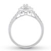 Thumbnail Image 2 of Previously Owned Diamond Engagement Ring 1/2 ct tw Oval & Round-cut 14K White Gold