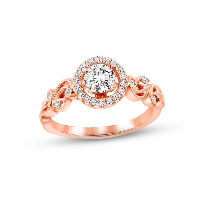 Main Image 1 of Previously Owned Diamond Engagement Ring 5/8 ct tw Round-cut 14K Rose Gold