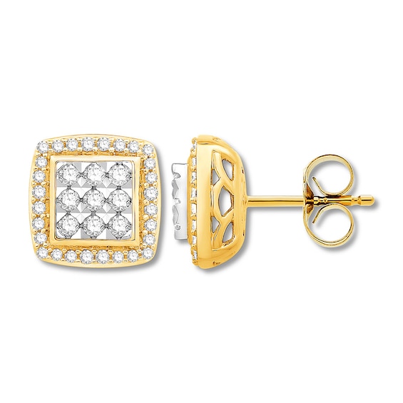 Previously Owned Diamond Earrings / ct tw Round-cut 10K Gold