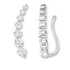 Thumbnail Image 1 of Previously Owned THE LEO Diamond Climber Earrings 1-1/5 carats twt 14K White Gold