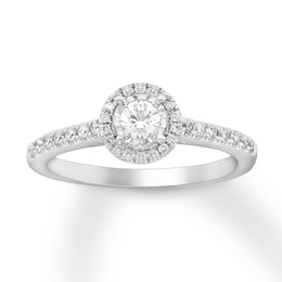 Previously Owned Diamond Engagement Ring 1/3 ct tw Round-cut 10K White Gold