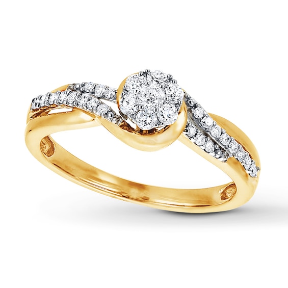 Previously Owned Diamond Engagement Ring 1/3 ct tw Round-cut 10K Yellow Gold