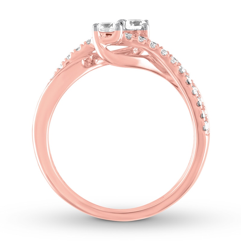 Previously Owned Ever Us Two-Stone Diamond Anniversary Ring 1/2 ct tw Round-cut 14K Rose Gold