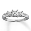 Thumbnail Image 1 of Previously Owned Diamond Ring 1/4 ct tw Princess & Round-cut 14K White Gold - Size 3.75