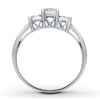 Thumbnail Image 2 of Previously Owned Diamond Ring 1/4 ct tw Princess & Round-cut 14K White Gold - Size 3.75