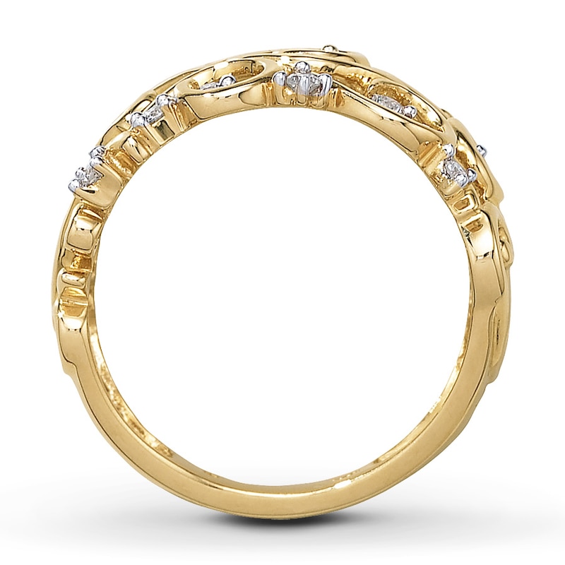 Main Image 2 of Previously Owned Diamond Ring 1/4 ct tw Round-cut 10K Yellow Gold - Size 13