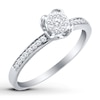 Thumbnail Image 1 of Previously Owned Diamond Promise Ring 1/5 ct tw Round-cut 10K White Gold - Size 4