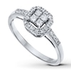 Thumbnail Image 0 of Previously Owned Diamond Ring 1/4 ct tw Princess & Round-cut 10K White Gold - Size 9