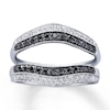 Thumbnail Image 1 of Previously Owned Diamond Enhancer Ring 1/2 ct tw Black & White Round-cut 14K White Gold - Size 3.75