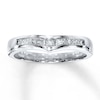 Thumbnail Image 1 of Previously Owned Diamond Enhancer Ring 3/8 ct tw Princess-Cut 14K White Gold - Size 4