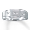 Thumbnail Image 1 of Previously Owned Men's Diamond Wedding Band 1/6 ct tw 10K White Gold - Size 7.25