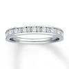 Thumbnail Image 0 of Previously Owned Diamond Anniversary Ring 1/2 ct tw Round & Baguette-cut 14K White Gold - Size 11