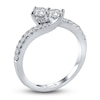 Thumbnail Image 1 of Previously Owned Ever Us Two-Stone Anniversary Ring 3/4 ct tw Round-cut Diamonds 14K White Gold - Size 9