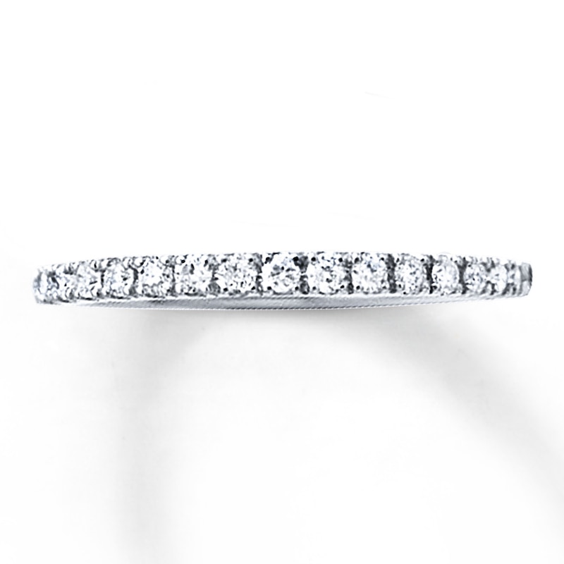 Main Image 1 of Previously Owned Diamond Wedding Band 1/4 ct tw Round-cut 10K White Gold - Size 8.75