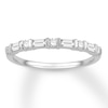 Thumbnail Image 1 of Previously Owned Diamond Anniversary Band 1/3 ct tw Baguette & Round-cut 14K White Gold - Size 4