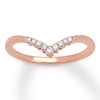 Thumbnail Image 1 of Previously Owned Diamond Chevron Ring 1/10 ct tw Round-cut 10K Rose Gold - Size 10.5