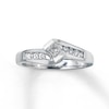 Thumbnail Image 1 of Previously Owned Engagement Ring 1/2 ct tw Princess & Round-cut 14K White Gold - Size 4