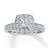 Thumbnail Image 0 of Previously Owned Diamond Engagement Ring 1 ct tw Princess & Round-cut 14K White Gold - Size 9.25
