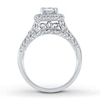Thumbnail Image 1 of Previously Owned Diamond Engagement Ring 1 ct tw Princess & Round-cut 14K White Gold - Size 9.25
