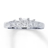 Thumbnail Image 1 of Previously Owned Three-Stone Diamond Engagement Ring 1 ct tw Princess-cut 14K White Gold - Size 3.75