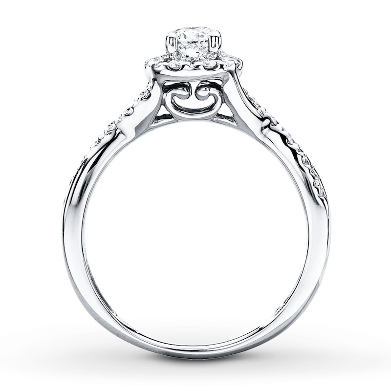 Previously Owned Diamond Engagement Ring 1/2 ct tw Round-cut 10K White Gold - Size 4.5