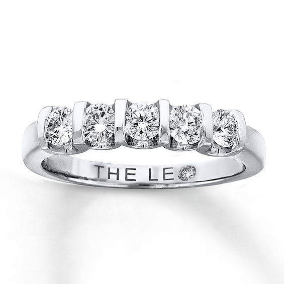 Previously Owned THE LEO Diamond Wedding Band 5/8 ct tw Round-cut 14K White Gold - Size 4