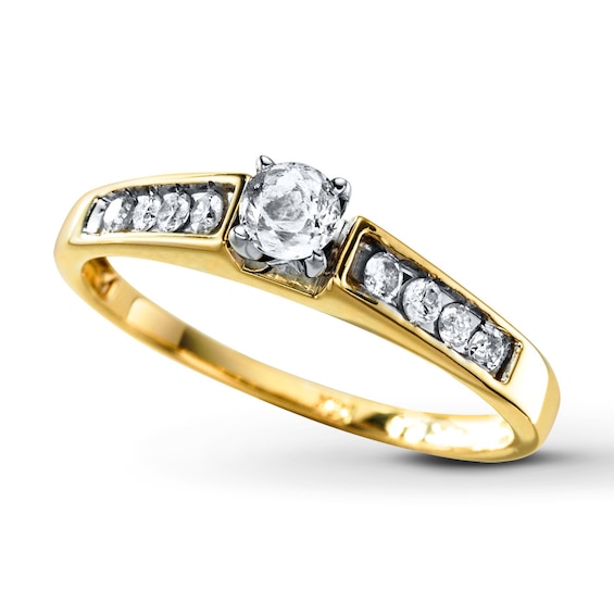 Previously Owned Diamond Engagement Ring / ct tw Round-cut 14K Gold