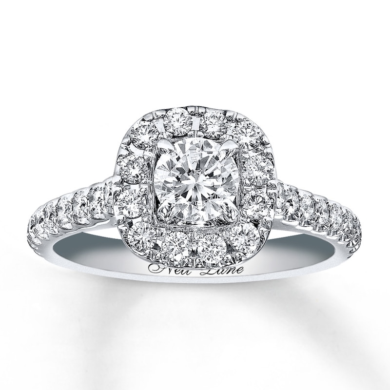 Previously Owned Neil Lane Engagement Ring 1-1/8 ct tw Round-cut Diamonds 14K White Gold - Size 2.75