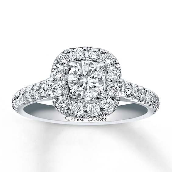Previously Owned Neil Lane Engagement Ring 1-1/8 ct tw Round-cut Diamonds 14K White Gold - Size 4.25