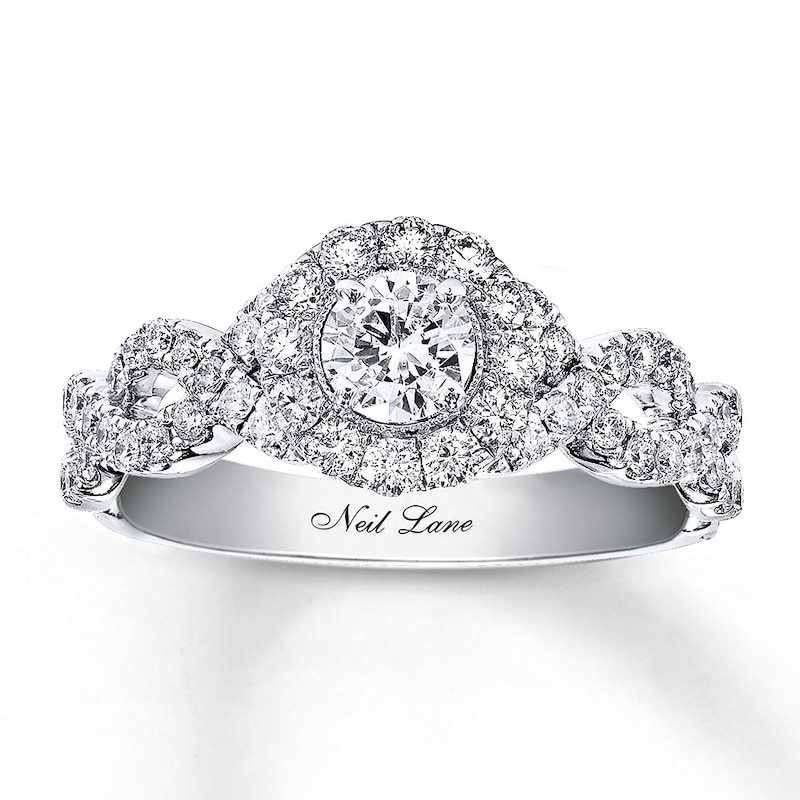 Previously Owned Neil Lane Engagement Ring 1 ct tw Round-cut Diamonds 14K White Gold - Size 5.5