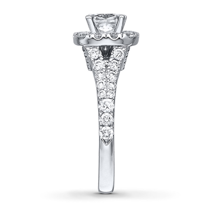 Previously Owned Neil Lane Engagement Ring 2-1/6 ct tw Cushion & Round-cut Diamonds 14K White Gold - Size 3