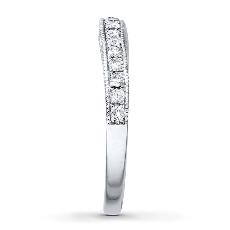 Previously Owned Diamond Wedding Band 1/4 ct tw Round-cut 14K White Gold - Size 9.5