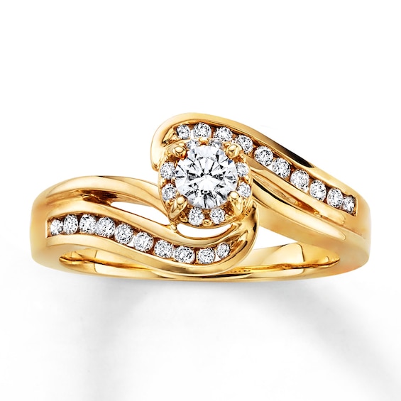 Previously Owned Diamond Engagement Ring / ct tw Round-cut 10K Gold