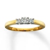 Thumbnail Image 0 of Previously Owned Three-Stone Diamond Engagement Ring 1/4 ct tw Round-cut 14K Yellow Gold - Size 2
