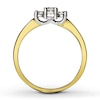 Thumbnail Image 1 of Previously Owned Three-Stone Diamond Engagement Ring 1/4 ct tw Round-cut 14K Yellow Gold - Size 2