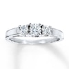 Thumbnail Image 0 of Previously Owned 3-Stone Diamond Engagement Ring 1/2 ct tw Round-cut 14K White Gold - Size 10.5