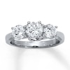 Thumbnail Image 0 of Previously Owned 3-Stone Diamond Engagement Ring 2 ct tw Round-cut 14K White Gold - Size 4