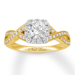 Previously Owned Neil Lane Diamond Engagement Ring 1-1/8 ct tw Round-cut 14K Two-Tone Gold