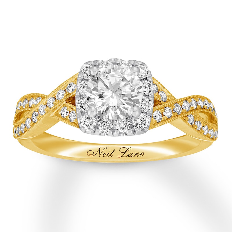 Main Image 1 of Previously Owned Neil Lane Diamond Engagement Ring 1-1/8 ct tw Round-cut 14K Two-Tone Gold