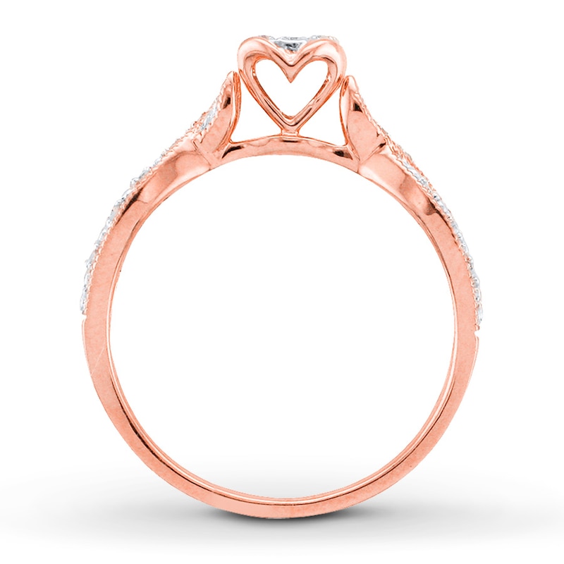 Main Image 3 of Previously Owned Promise Ring 1/5 ct tw 10K Rose Gold