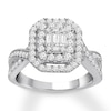 Thumbnail Image 0 of Previously Owned Diamond Engagement Ring 1 ct tw Baguette & Round-cut 14K White Gold